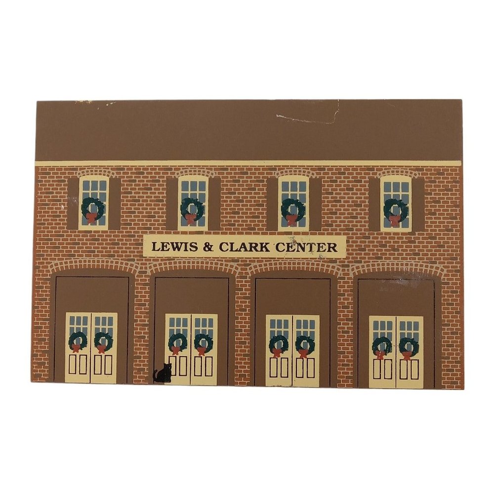 Cat's Meow Village Lewis & Clark Center, St. Charles Christmas Series Signed